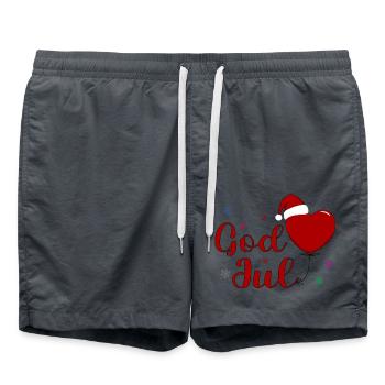 God Joul Weihnachtsfeier - Badeshorts - Anthrazit - Vorne - AI Model Male 185 light (185cm)