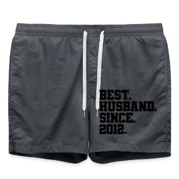 Best Husband Since 2012, 11 Years Anniversary Gift - Swim Trunks - anthracite - Front - AI Model Male 185 light (185cm)
