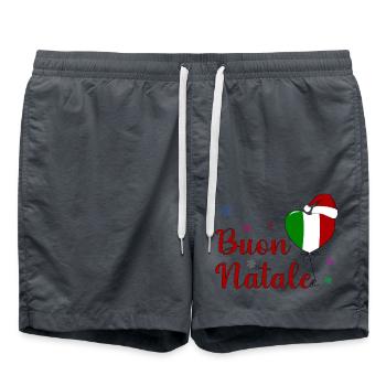 Buon Natale Weihnachten Italien Flagge - Badeshorts - Anthrazit - Vorne - AI Model Male 185 light (185cm)