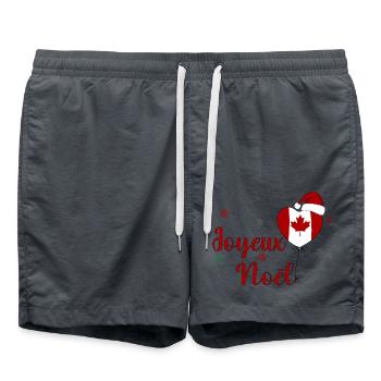Joyeux Noel Canada Flag Heart - Short de bain - charbon - Devant - AI Model Male 185 light (185cm)