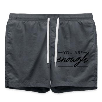 You are enough - Swim Trunks - anthracite - Front - AI Model Male 185 light (185cm)