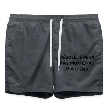 Sorry I can't my cat is waiting for me. Cat's Head - Swim Trunks - anthracite - Front - AI Model Male 185 light (185cm)