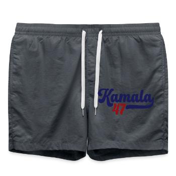 KAMALA HARRIS America - Swim Trunks - anthracite - Front - AI Model Male 185 light (185cm)