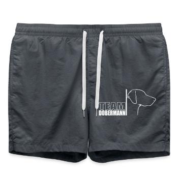 TEAM Dobermann Profil Hund Hundesport Wilsigns - Badeshorts - Anthrazit - Vorne - AI Model Male 185 light (185cm)