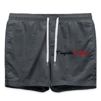 T-Shirt, mach dir keine Sorgen, ich schaffe es. Mode Humor Geschenk - Badeshorts - Anthrazit - Vorne - AI Model Male 185 light (185cm)