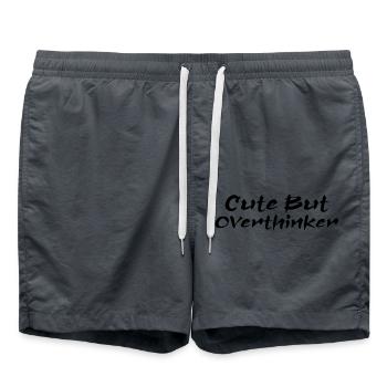 Niedlich, aber überdenkerisch Lustig Überdenken - Badeshorts - Anthrazit - Vorne - AI Model Male 185 light (185cm)