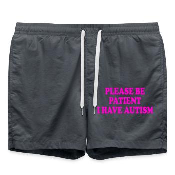 please be patient i have autism - Badeshorts - Anthrazit - Vorne - AI Model Male 185 light (185cm)
