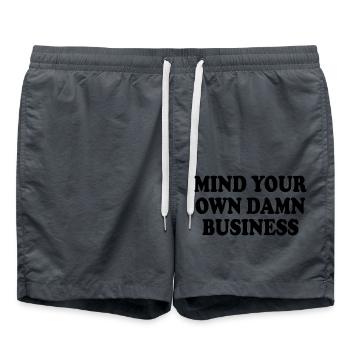 mind your own damn business - Badeshorts - Anthrazit - Vorne - AI Model Male 185 light (185cm)