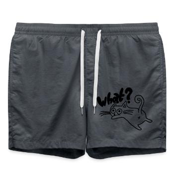 Cat What? Gift - Swim Trunks - anthracite - Front - AI Model Male 185 light (185cm)