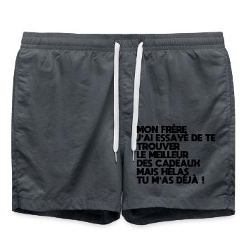 My brother I tried to find you a gift Humor - Swim Trunks - anthracite - Front - AI Model Male 185 light (185cm)