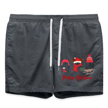 Merry Christmas - Swim Trunks - anthracite - Front - AI Model Male 185 light (185cm)