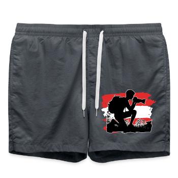 Photographe drapeau de l’Autriche - Short de bain - charbon - Devant - AI Model Male 185 light (185cm)
