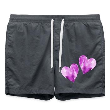 Herzen Verliebt Valentinstag - Badeshorts - Anthrazit - Vorne - AI Model Male 185 light (185cm)