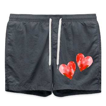 Coeurs en amour Mariage Saint-Valentin - Short de bain - charbon - Devant - AI Model Male 185 light (185cm)