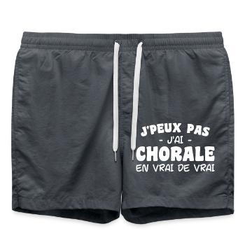 j'peux pas j'ai Chorale En vrie de vraie - Short de bain - charbon - Devant - AI Model Male 185 light (185cm)