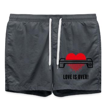 Love Is Over! (Liebe / Trennung / Scheidung) - Badeshorts - Anthrazit - Vorne - AI Model Male 185 light (185cm)