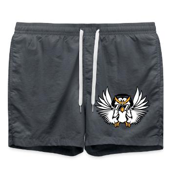 DJ Eule Sonnenbrille Kopfhörer Musik Club Party - Badeshorts - Anthrazit - Vorne - AI Model Male 185 light (185cm)