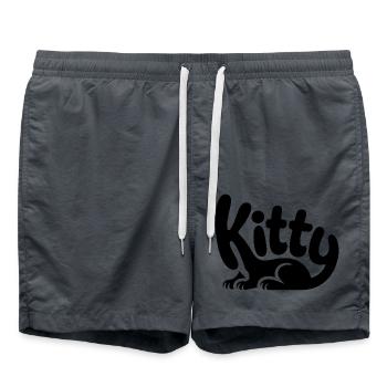 Kitty - Conception de chat de compagnie mignon - Short de bain - charbon - Devant - AI Model Male 185 light (185cm)