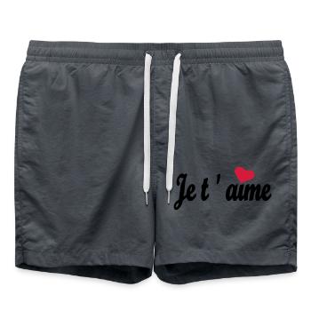Je t ´aime - Badeshorts - Anthrazit - Vorne - AI Model Male 185 light (185cm)