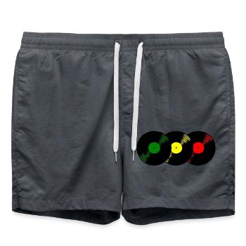 Reggae Schallplatten - Badeshorts - Anthrazit - Vorne - AI Model Male 185 light (185cm)