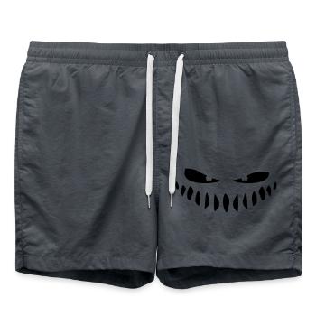 boese monstre yeux bouche fascible bande dessinée - Short de bain - charbon - Devant - AI Model Male 185 light (185cm)