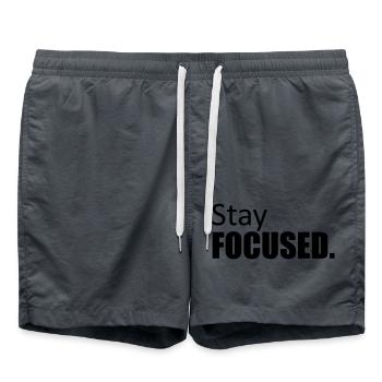 design focused stay focused koenig crown poster - Swim Trunks - anthracite - Front - AI Model Male 185 light (185cm)