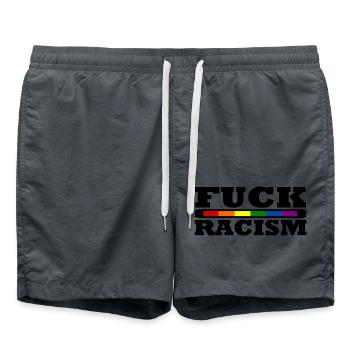 Fuck Racism - Badeshorts - Anthrazit - Vorne - AI Model Male 185 light (185cm)