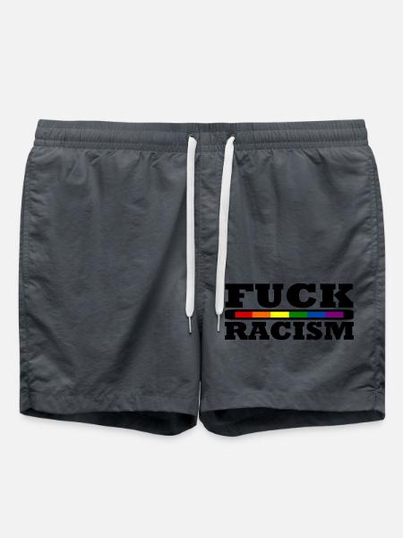 Fuck racism - Swim Trunks - anthracite