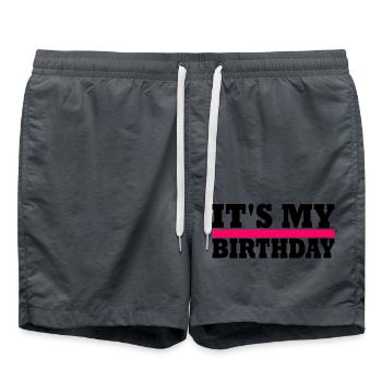 its my birthday - Swim Trunks - anthracite - Front - AI Model Male 185 light (185cm)