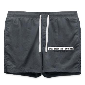 Du bist so schön - Goethe Zitat für die Schönheit - Badeshorts - Anthrazit - Vorne - AI Model Male 185 light (185cm)