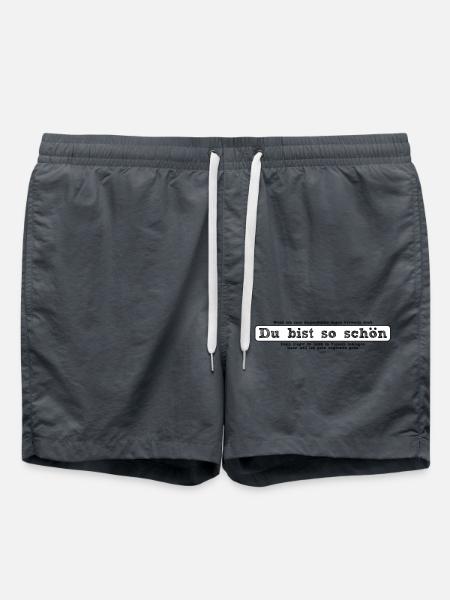 Du bist so schön - Goethe Zitat für die Schönheit - Badeshorts - Anthrazit