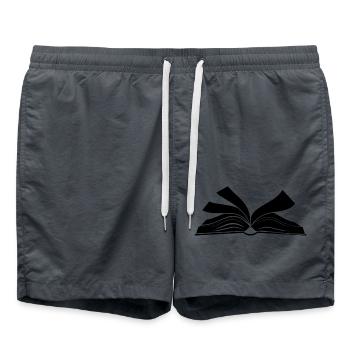 Read book open book - Swim Trunks - anthracite - Front - AI Model Male 185 light (185cm)