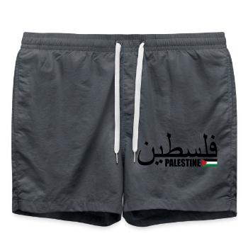 Palestine فلسطين - Swim Trunks - anthracite - Front - AI Model Male 185 light (185cm)