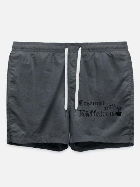 Spruch Sprüche erstmal Käffchen Kaffee - Badeshorts - Anthrazit