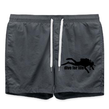 Silhouette de plongeur – Art minimal de l’apnée - Short de bain - charbon - Devant - AI Model Male 185 light (185cm)