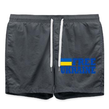 Free ukraine - Swim Trunks - anthracite - Front - AI Model Male 185 light (185cm)