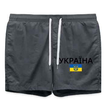 Ukraine - Badeshorts - Anthrazit - Vorne - AI Model Male 185 light (185cm)