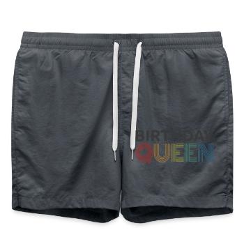Retro Anniversaire Reine Femmes Fête d’Anniversaire Cadeau - Short de bain - charbon - Devant - AI Model Male 185 light (185cm)