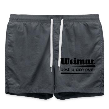 Weimar - Stadt best place ever - Badeshorts - Anthrazit - Vorne - AI Model Male 185 light (185cm)