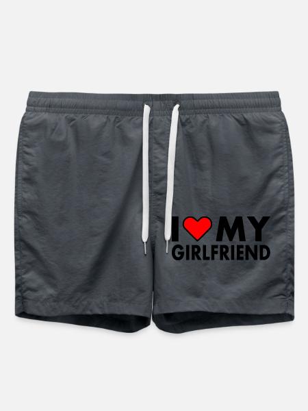 I love my girlfriend - Swim Trunks - anthracite