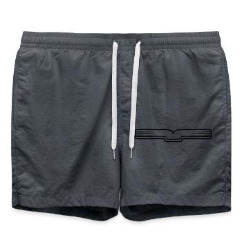 Pages du livre ouvert sur l’éducation - Short de bain - charbon - Devant - AI Model Male 185 light (185cm)