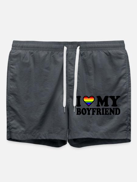 I love my boyfriend - Swim Trunks - anthracite