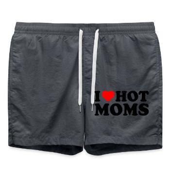 I love hot moms - Badeshorts - Anthrazit - Vorne - AI Model Male 185 light (185cm)