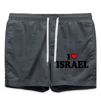 I love israel - Short de bain - charbon - Devant - AI Model Male 185 light (185cm)