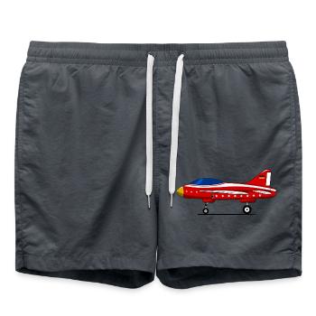 Flugzeug Fahrwerk Deutschland Flagge Rot - Badeshorts - Anthrazit - Vorne - AI Model Male 185 light (185cm)