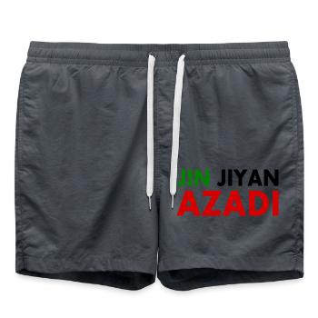 Women life freedom iran - Short de bain - charbon - Devant - AI Model Male 185 light (185cm)