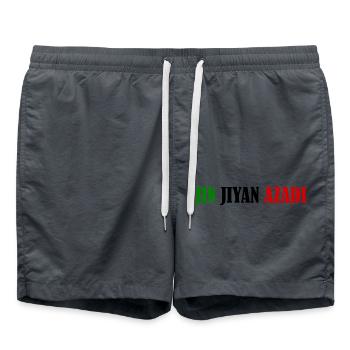 jin jiyan azadi women life freedom - Short de bain - charbon - Devant - AI Model Male 185 light (185cm)