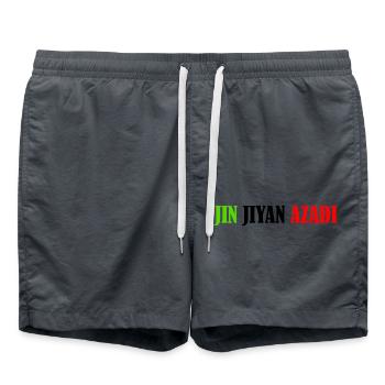 jin jiyan azadi women life freedom - Short de bain - charbon - Devant - AI Model Male 185 light (185cm)