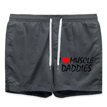 I love muscle daddies - Swim Trunks - anthracite - Front - AI Model Male 185 light (185cm)