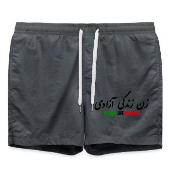 Women life freedom - Swim Trunks - anthracite - Front - AI Model Male 185 light (185cm)
